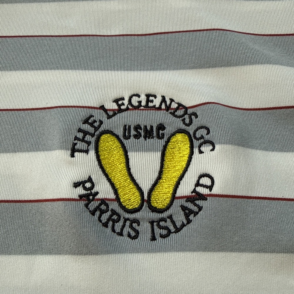 FootJoy The Legends Golf Club Parris Island SC Polo Golf Shirt Mens M Striped - Picture 4 of 9